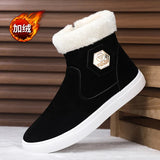 2024 Extra-Large Snow Boots Men's Trend Short Boots Plush Warm Cotton Boots Fashionable Men's