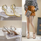 New Women's Transparent Sandals Crystal Korean Version 100, With Thick Heels And Casual Sandals And Women's High