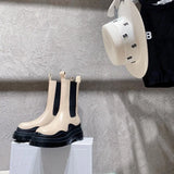Women's Platform Boots 2022 Thick Bottom Color Avocado Green Martin Boots Casual Female Mid Chesil Boots Women Pink