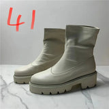 Size Classics Women Rivet Ankle Boots Crude Heels Square Toe Summer Half Slippers Autumn High Heels Boots Female Women