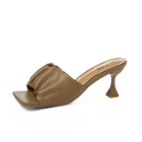 Women Slippers Pleated Summer Light Sexy Open Toe Solid Color Sandals Stiletto Heels Women Luxury Prom Woman Black