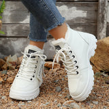 Breakj Shoes Children's Shoes 2025 New Winter Large-Size Casual Plus Velvet Winter Shoes Korean Version Of The Students' Women's Shoes High-Top