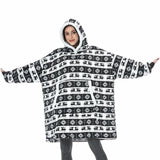 Blanket Men Women Giant Oversize Hoodie Sweatshirt Sweat Hooded Winter Bathrobe Blanket Sherpa Fleece