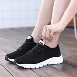 Mesh Sneakers 2021 New Breathable Women Flat Shoes Lightweight Casual Sports Shoes Ladies Lace-up Non-slip Sneakers