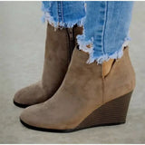 High Boots Wedges Heels Woman 2021 Ankle Boots Female Fashion Zip Ladies Short Shoes Footwear Winter Pumps Plus Size