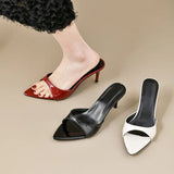 Breakj Slippers 2025 Spring New Women's Shoes Casual Light Pointed Slippers Type Wearing High-Heeled Cool