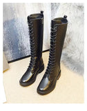 Knee Boots Female Knight Boots Tube Martin Boots Female 2024 New Spring And Autumn Winter Thick Bottom Boots Locomotive