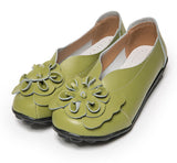 Genuine Leather Loafers Leisure Summer Platform Shoes Women Slip-On Flower Elegant Ladies Party Walking Footwear