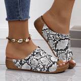 Breakj New Summer Wedge Slippers Female Sandals Thick Platform Plus Size One-Word