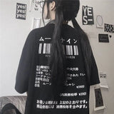Tshirt Women Streetwear Oversized T Shirt White Harajuku Short Sleeves Tops Tee Hip Hop Gothic T-shirt 2021 Funny