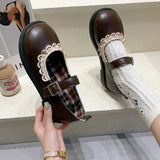 Lolita Mary Jane Shoes women Harajuku Cute shoes lolita shoes flat shoes black Loli Round Head Women Shoes Princess