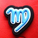 Sale 12 Constellation Symbols PVC Shoe Charms Cute Scorpio Leo Virgo Shoe Buckle Decoration Jibz fit Croc Kids X-mas