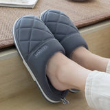 Quality Men Women Slippers Winter Warm Down Cotton Slippers Autumn Winter Thick Bottom Indoor Home Soft Comfortable