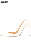 High Heels Women Shoes Pumps 12 cm Stilettos Shoes For Women PU Leather Wedding Shoes brown nude black YG001