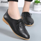 Shoes Women Shoes Flats Leather Shoes Female Fashion Casual Comfortable Women Shoes Solid Lace-up Summer Shoes