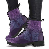 Boots Women's Autumn and Winter New2021British Fashion Women's Tooling Boots Skull and Flower Print High-top Boots