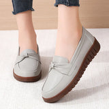 Breakj And Winter Large Women's Shoes Real Cowhed Mother Shoes Beef Sole Lazy Shoes Low Help Nurses Shoes Comfortable Women's Shoes Bean