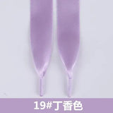 Lace Ribbon Candy Color Double Face Smooth Bud Silk Wide Flat Shoelaces 30