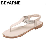 Women Comfortable Flip Flop Roman Sandals Casual Zippers Shoes Beach Sandal High Quality Leather Solid