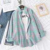 Casual Women's Plaid Shirt 2021 Autumn New Boutique Ladies Loose Blouse and Tops Female Long Sleeve Blouses