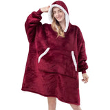 Blanket Men Women Giant Oversize Hoodie Sweatshirt Sweat Hooded Winter Bathrobe Blanket Sherpa Fleece