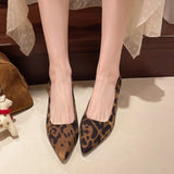 Breakj French Leopard-Print Cat Heel Single-Shoe Woman 2025 New Light High-Heeled High-Heeled High-Heeled Shoes