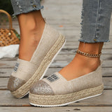 And Autumn 2025 New Linen Rope With Pure Color Breathable Canvas Large-Size Casual Women's Singles Fashion One-Foot Fisherman
