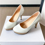 Breakj Spring And Autumn New Large-Size Round Head Thin And Fashionable Shallow Foot Single Shoes