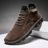 o'clock Street Men's Leather Ankle Boots Stylish Quality Outdoor Shoes for Men Handmade Vintage Casual Flats Lace-up