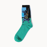Cotton Socks Funny Oil Painting Fashion Happy Socks Night Winter Male Female Colorful Print Van Gogh Art Sock one