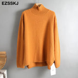 Winter basic oversize thick Sweater pullovers Women 2021 loose cashmere turtleneck Sweater Pullover female Long