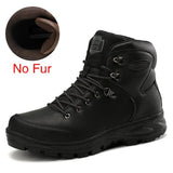 Split Leather Men Waterproof Warm Boots Men Casual Shoes Fashion Ankle Boots For Men High Top Outdoor Winter Men