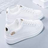 2022 Women Casual Shoes New Spring White Sneakers Breathable Flower Lace-Up Women Sneakers Women Shoes Fashion