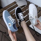 Canvas Shoes Women's Shoes Autumn 2023 New Round Head Shallow Mouth Student Single Shoes Korean Version Of Small White