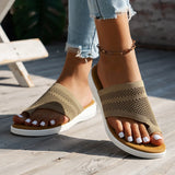 Breakj Female 2024 Summer Thick Bottom Net Cloth Round Set Toe Leisure Versatile Wear Cool