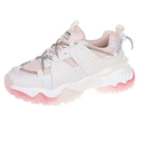 Mesh Chunky Sneakers Casual Shoes Women Sneakers Comfortable Thick Sole White Flats Platform Sneakers Round Toe Lace