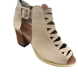 Breakj New Summer 2023 New Thick Heel High Heel Roman Fish Mouth Sandal Large Size Hollowed-Out Buckle