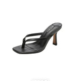 Women Wear Sandals With High Heels And Square Head Slippers 2023 New Summer Fashion