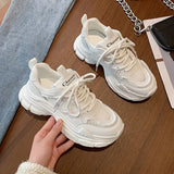 2024 New Thick-Soled Daddy Shoes Net Breathable Loose Cake Soles Sports Tie All Kinds Of Casual