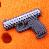 Skull Shoe Charms Tai Chi Pistol Submachine Gun Red Heart Shoes Accessories Decoration Fit Buckle Croc Jibz Kids
