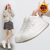 Breakj Plus Velvet High Top Small White Shoes Women 2024 Winter Korean Version Joker Board Shoes Warm Casual Shoes Women