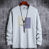 sleeve t-shirt men's Pure Cotton autumn and winter new fashion brand T-shirt bottom Shirt Large Men's T-shirt autumn