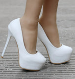 Breakj Cm White Heel Single Shoes Red Thin Heel Waterproof Table White Wedding Shoes Large High Heels Wedding
