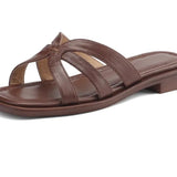 Breakj 2023 New Fashion Women's Shoes Hollow Out One-Word Outside Wear Flat Slippers Cool Drag Female Hot