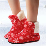 Socks Shoes Woman Home Slippers Christmas Elk Indoor Shoes Warm Contton Slipper Plush Insole Anti-Skid Sole Botas