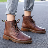 Shoes Autumn Winter Boots Retro Style Ankle Boots Lace Up Casual Boots High-top Shoes For Men Wear-resistant Zapatos