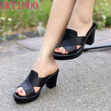 Women's Slippers Sandals 2021 Summer 7cm High Heels Women Shoes Woman Slippers Summer Sandals Casual