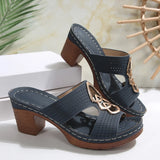 Breakj Summer New Slope And Slippers Women's Shoes Large Thick And Fish Mouth Type Thick-Bottomed Slippers