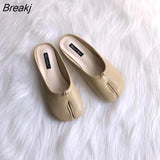 Spring Autumn Women Leather Comfy Flats Soft Bottom Shoes Soild Shallow Toe Split Causal Loafers Ladies Shoes