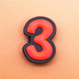 PVC Two Digital Fonts Shoe Charms Shoes Accessories Croc Shoe Buckle Decorations Shoe Ormaments fit JIBZ Party Kid's